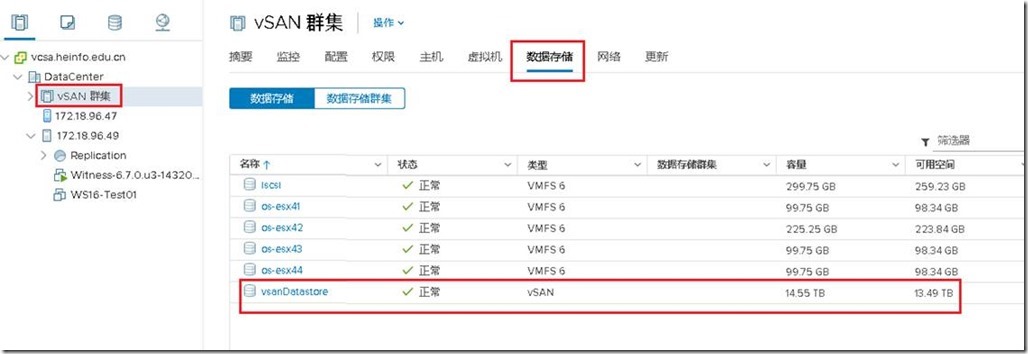 vSAN群集只显示一个vSAN存储