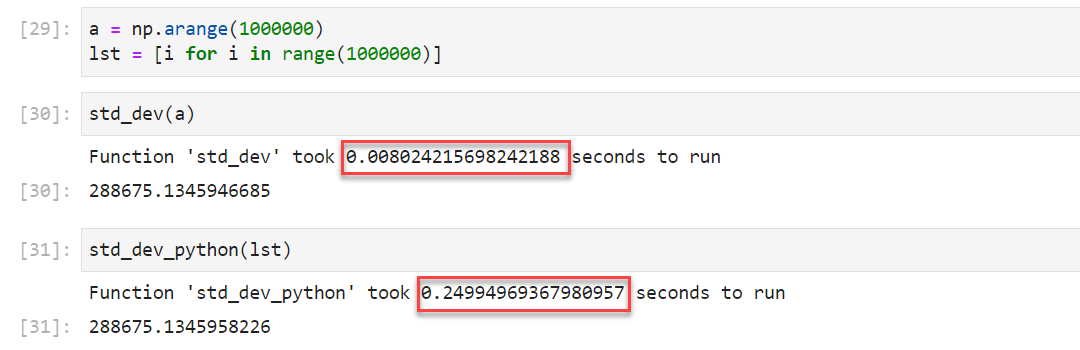 NumPy 与 Python 内置列表计算标准差的区别