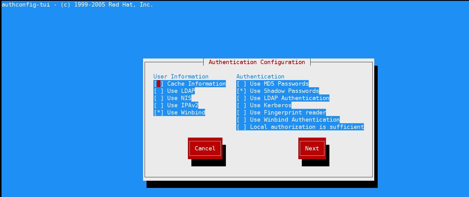Linux实用命令authconfig和authconfig-tui（备忘）
