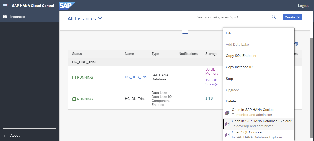 几种在不同的位置打开 SAP HANA Database explorer 的办法