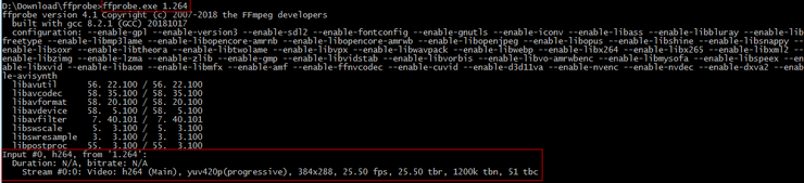 FFmpeg中可执行文件ffprobe用法汇总