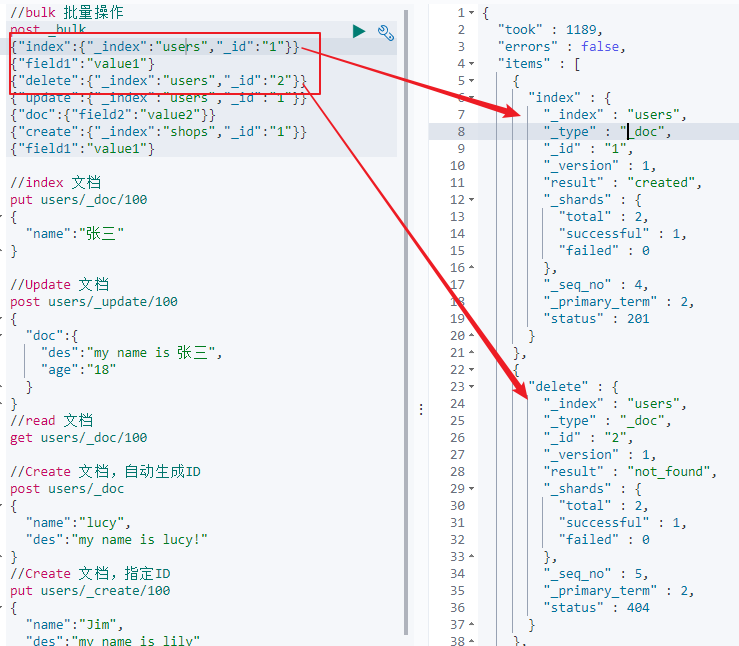 elasticsearch 文档（document）的基本操作CRUD