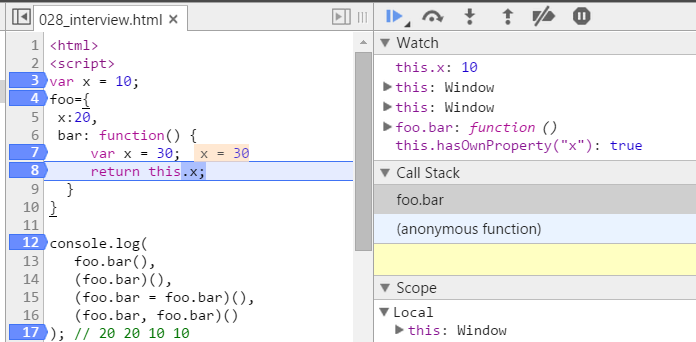 JavaScript变量不同作用域的测试