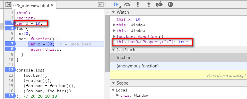 JavaScript变量不同作用域的测试