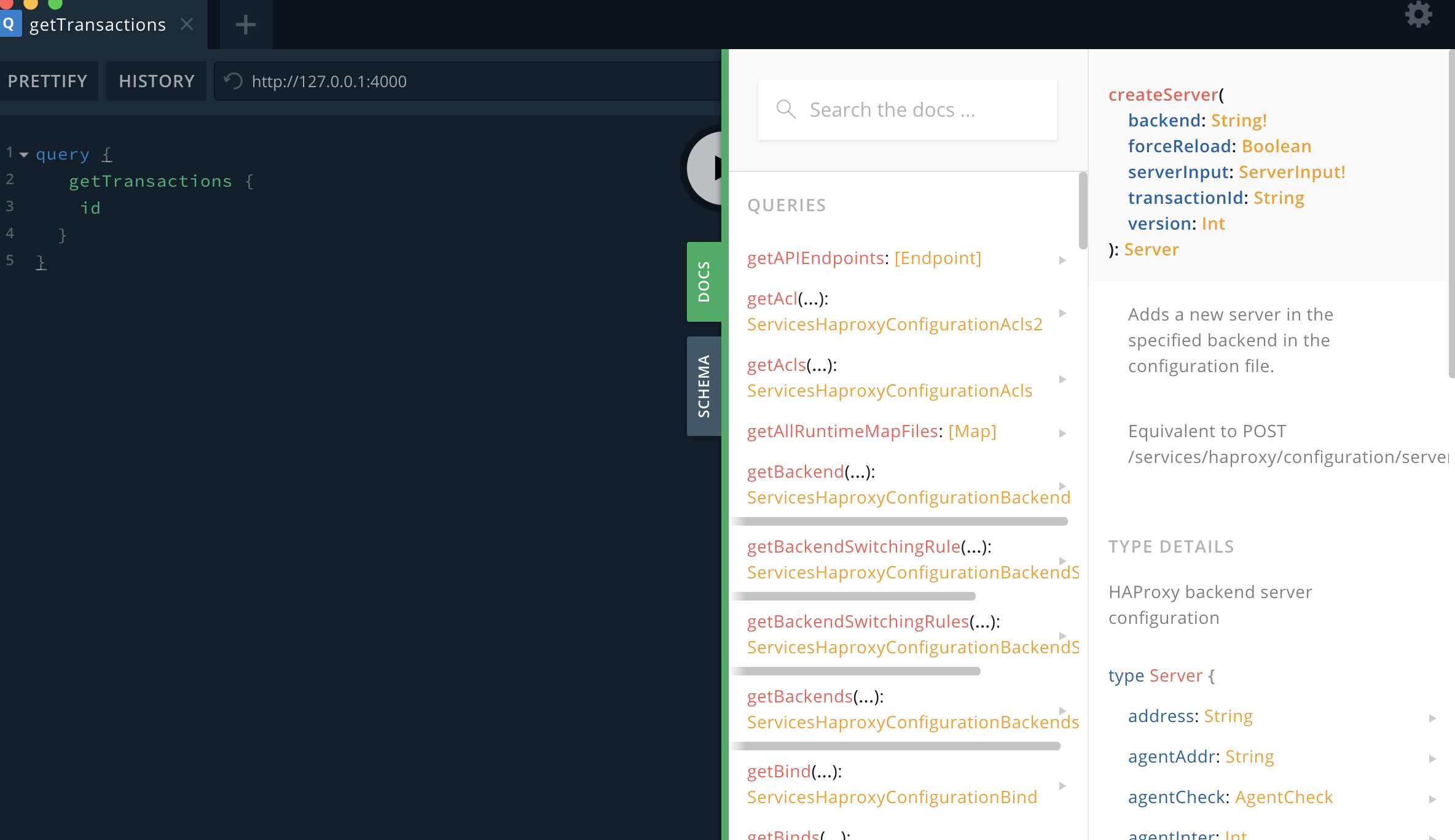 通过graphql mesh 暴露HAProxy Data Plane API  graphql api