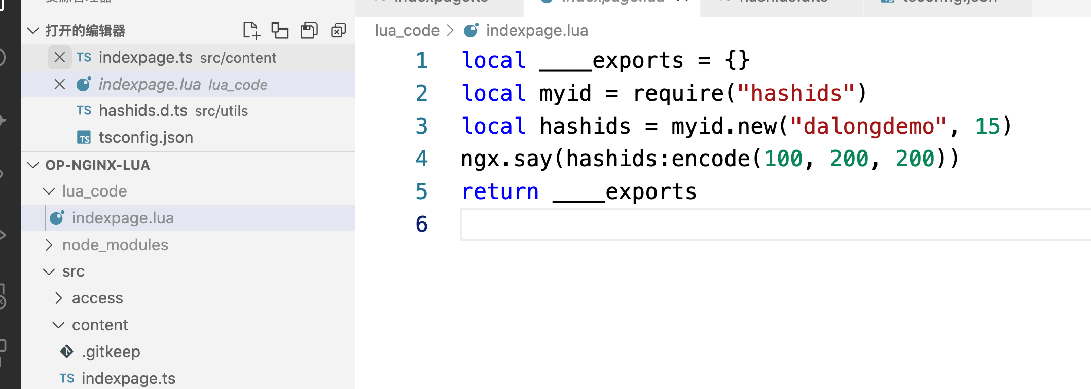 使用TypeScriptToLua+openresty-lua-types+docker-compose  nginx hashids 集成使用