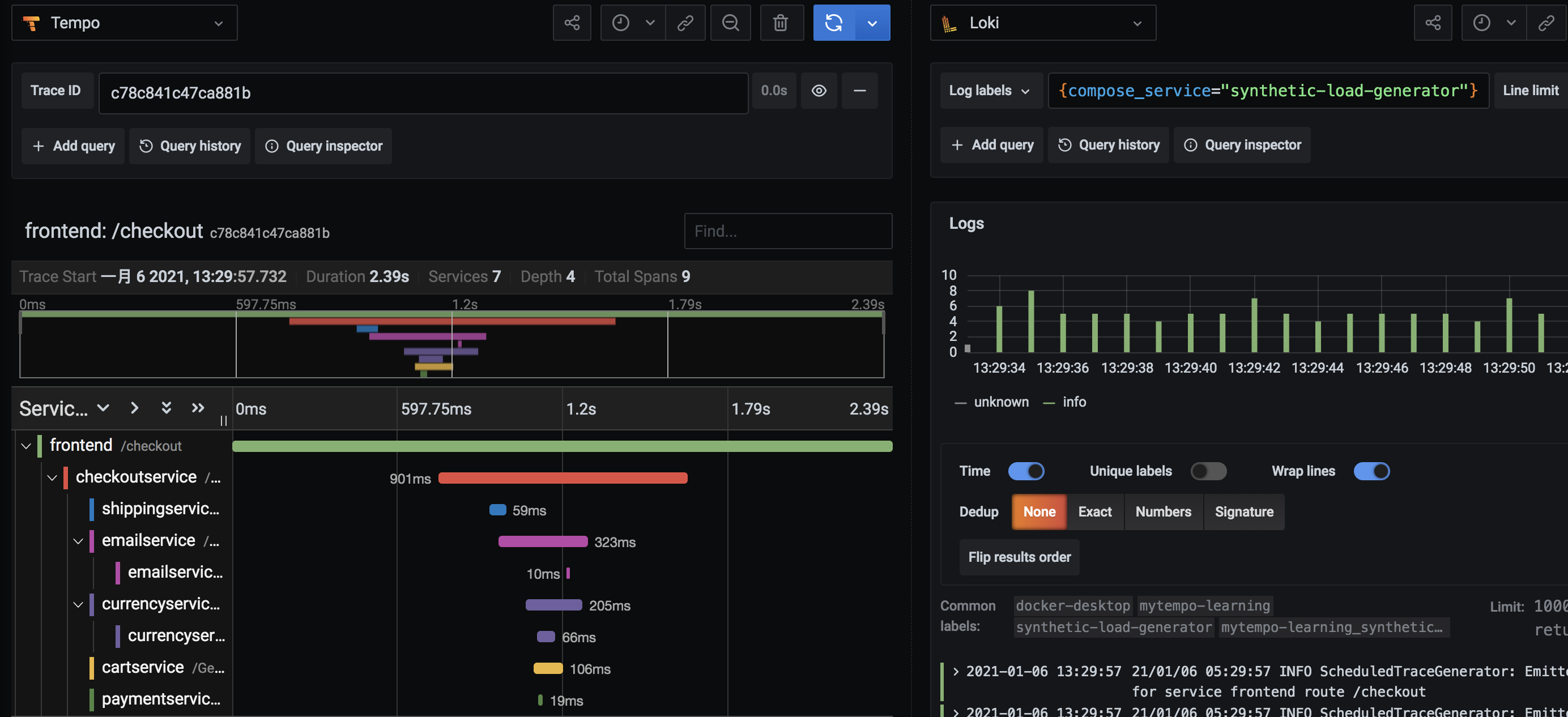 grafana tempo 分布式追踪框架学习试用