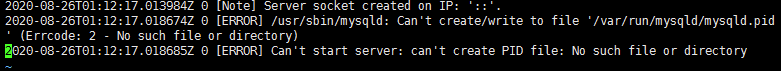 Mysql启动失败，报Can‘t start server: can‘t create PID file: No such file or directory解决方案