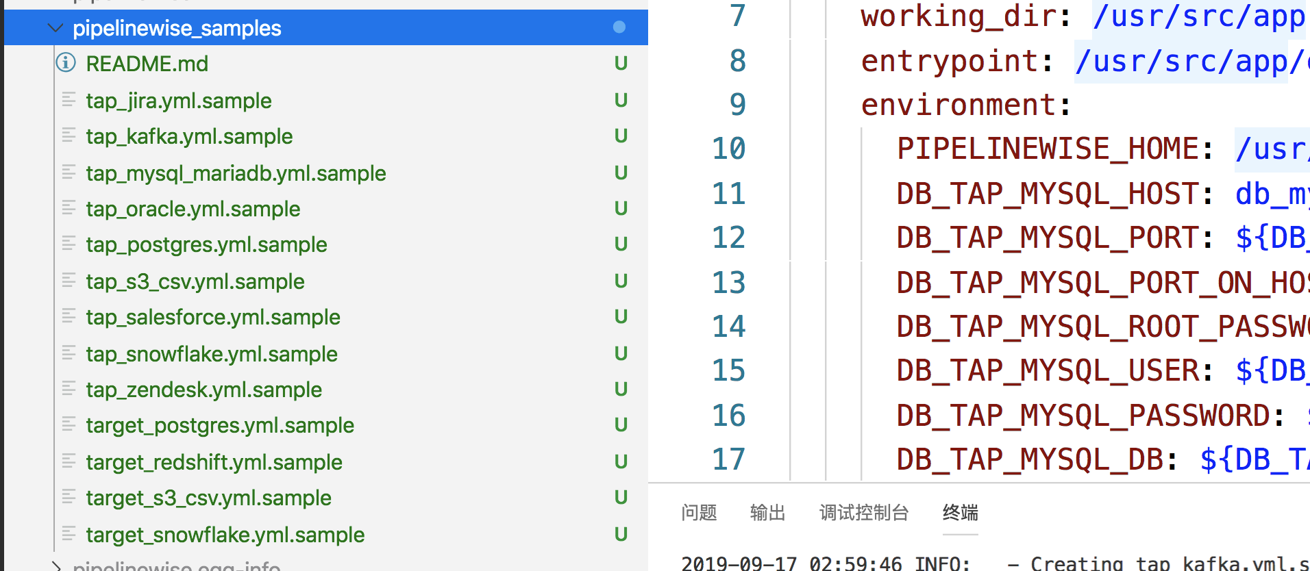 pipelinewise 学习二 创建一个简单的pipeline