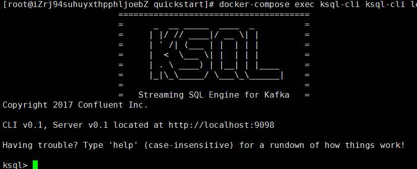 kafka ksql && docker 安装试用