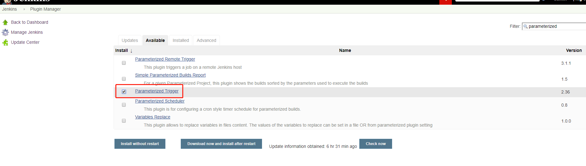 Jenkins通过Tragger parameterized build on other projects插件实现一个项目之后触发我指定的其它项目