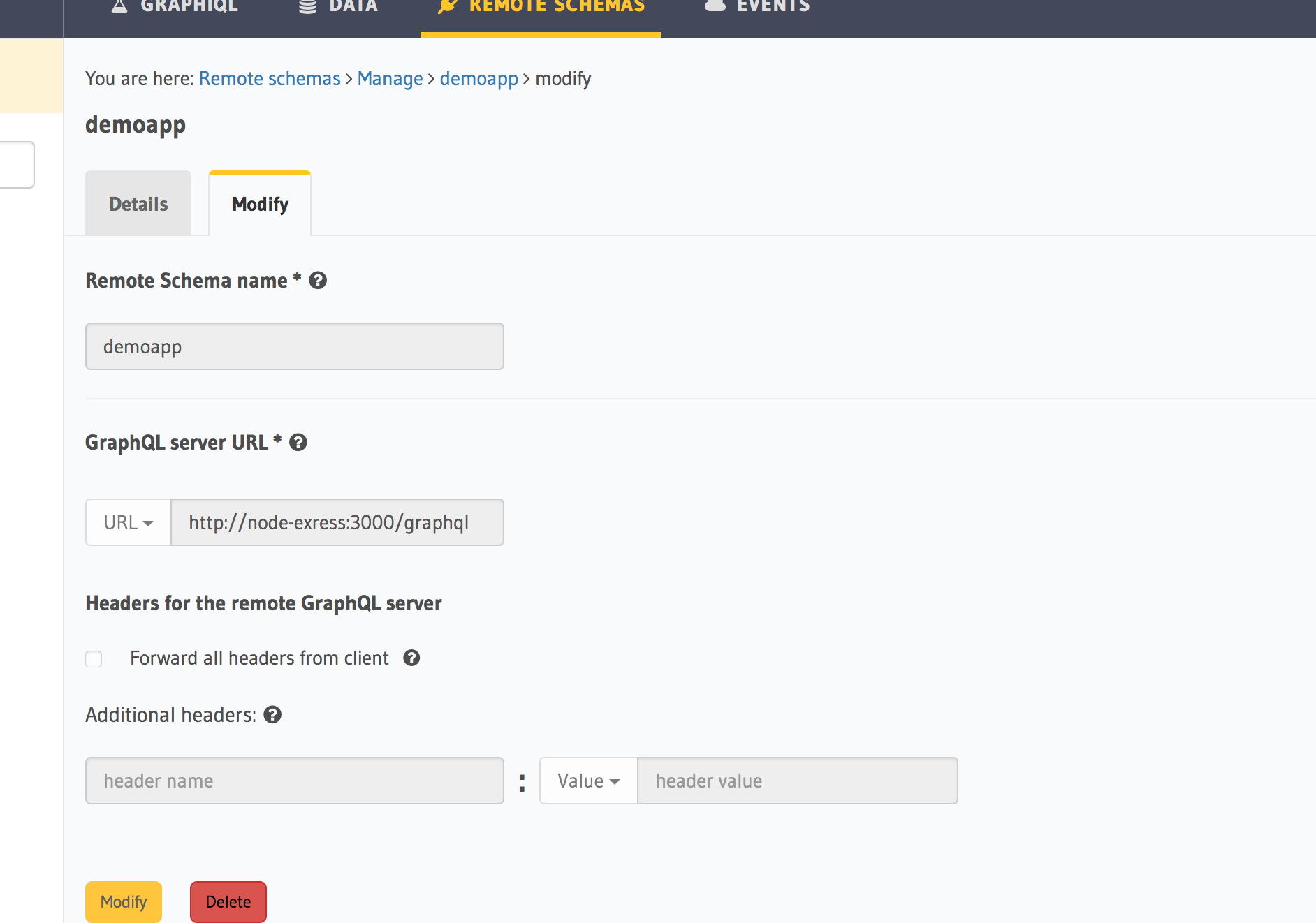 hasura graphql-engine v1.0.0-alpha30 remote schema stitch 试用