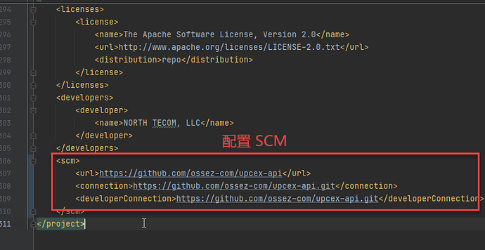 Package 打包上传到中央仓库的时候提示 SCM URL missing