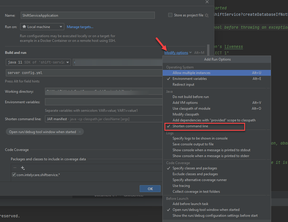 Intellij 2021.3 运行应用的时候 shorten command line