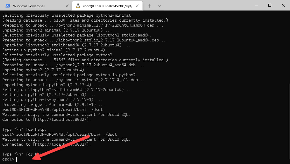Druid 通过 dsql 运行的时候提示错误 urllib2