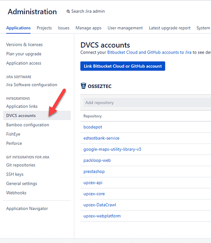 JIRA 如何连接到云平台的 bitbucket