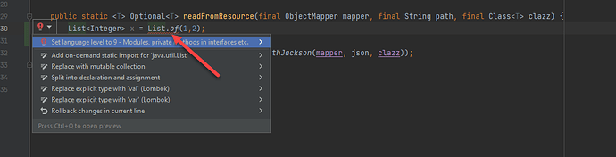 Java 在 IntelliJ IDEA 中提示 set the language level 9