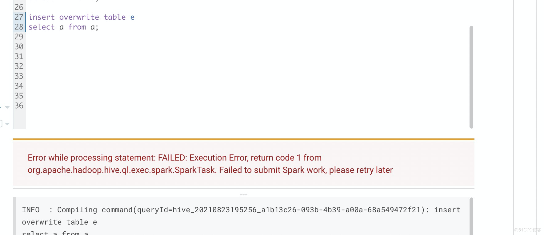 记录一次hive on saprk执行报错处理的过程