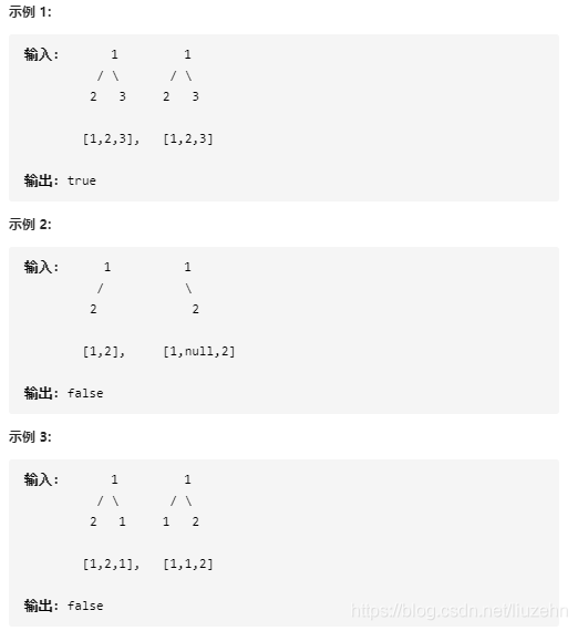 LeetCode之相同的树（一百）