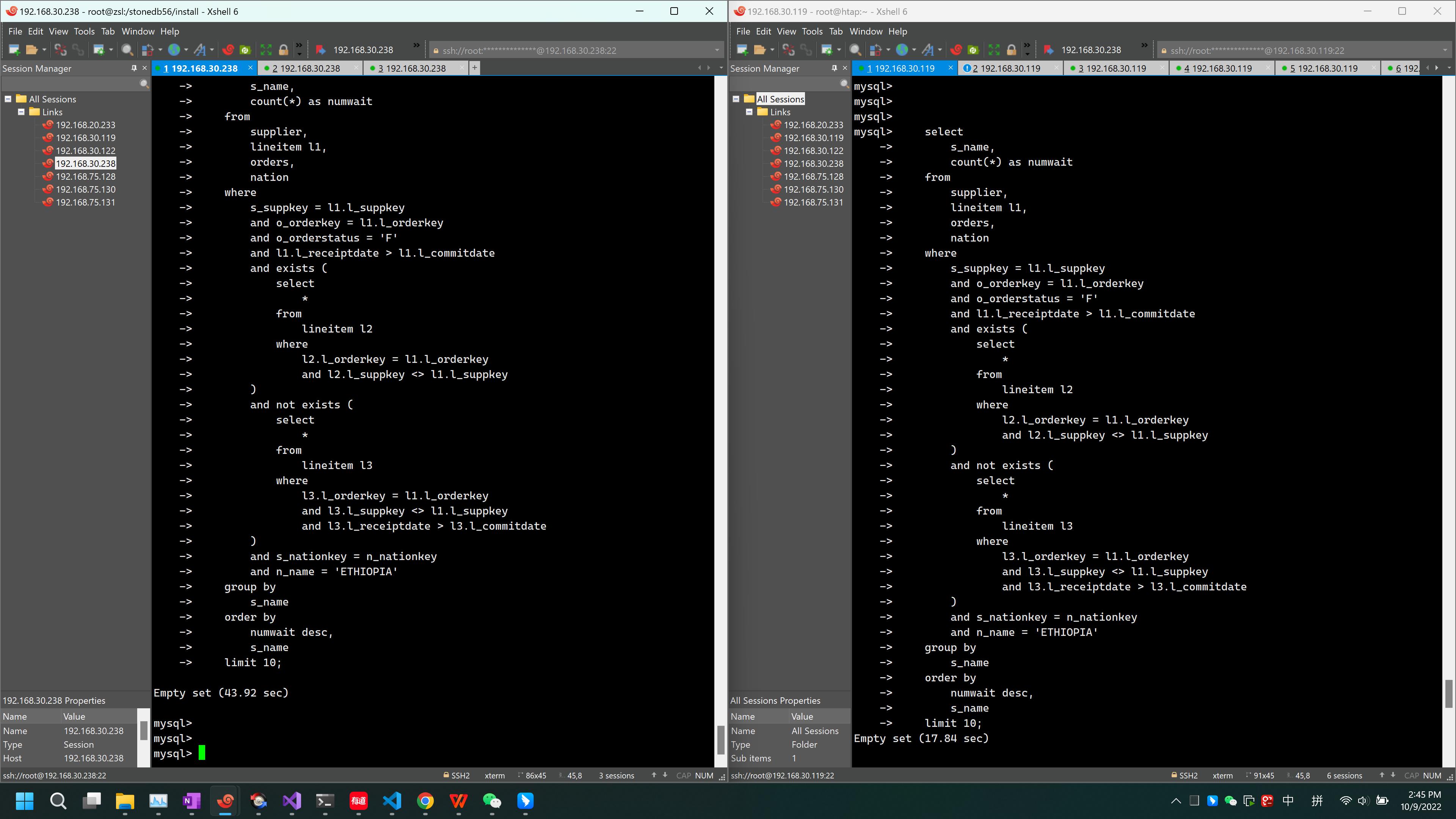 2022-10-08 mysql列存储引擎-TPCH数据集1GB数据量-测试SQL