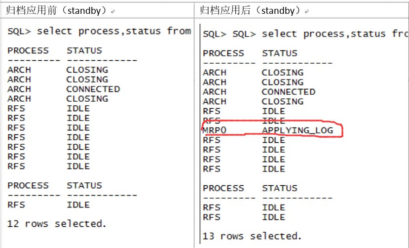 oracle Dataguard数据库不同步处理备忘