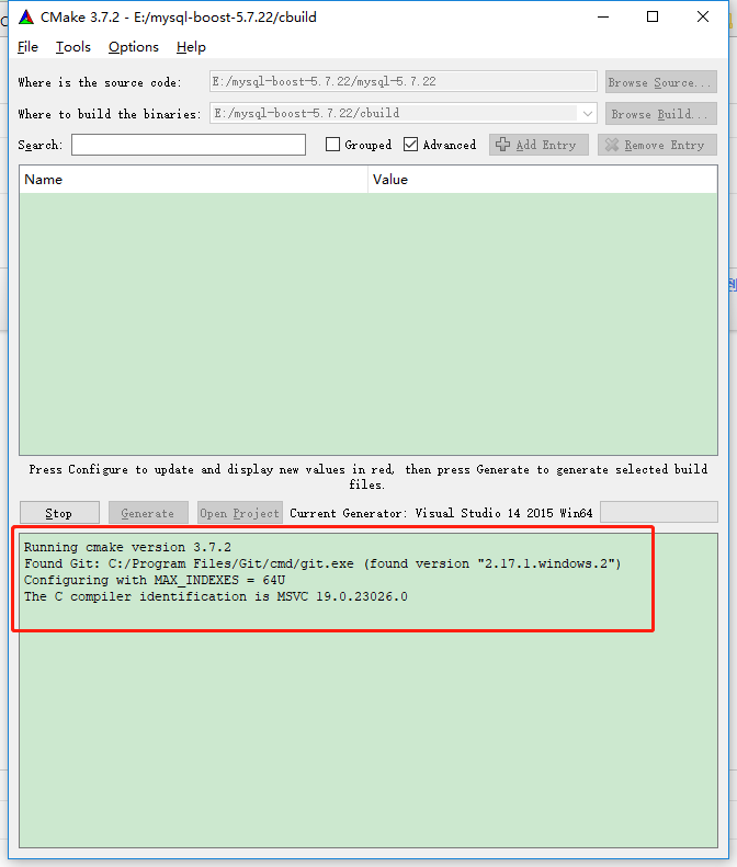 windows10 下使用visual studio2015 编译MySQL5.7.22