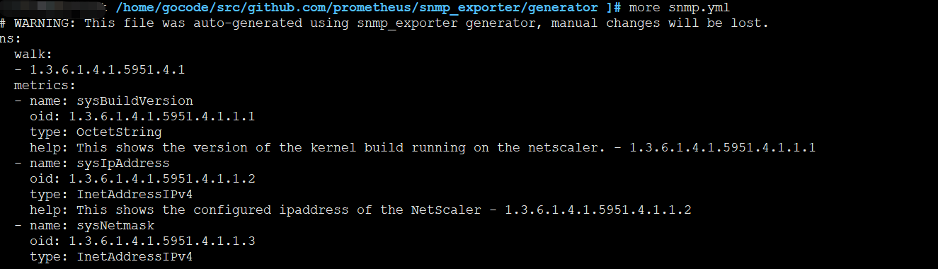 使用snmp_exporter采集 netscaler设备指标