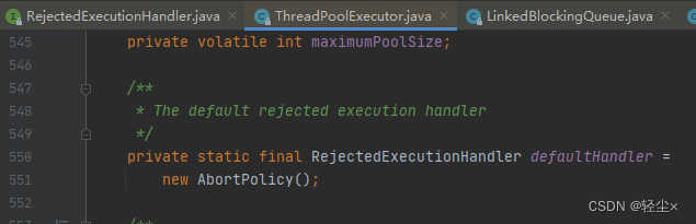 线程池ThreadPoolExecutor拒绝策略RejectedExecutionHandler