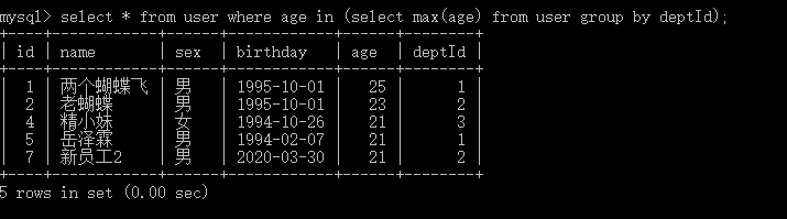 MySQL的子查询(二十)