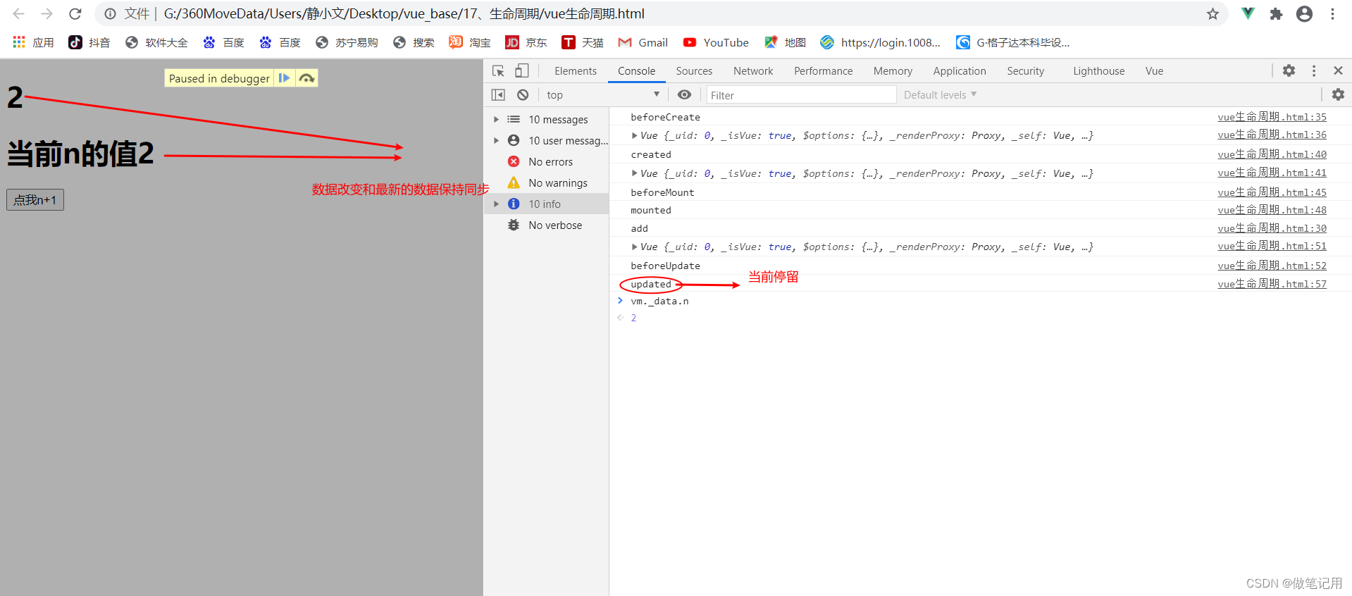 Vue学习之--------Vue生命周期beforeCreate、created、beforeMount、mounted、beforeDestroy 。。。（图解详细过程）（2022/7/17）