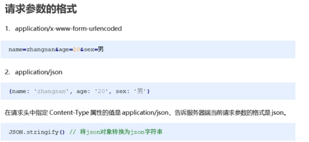 ajax3-ajax请求参数的格式类型