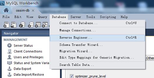 用MySQL Workbench工具分析OSSIM数据库
