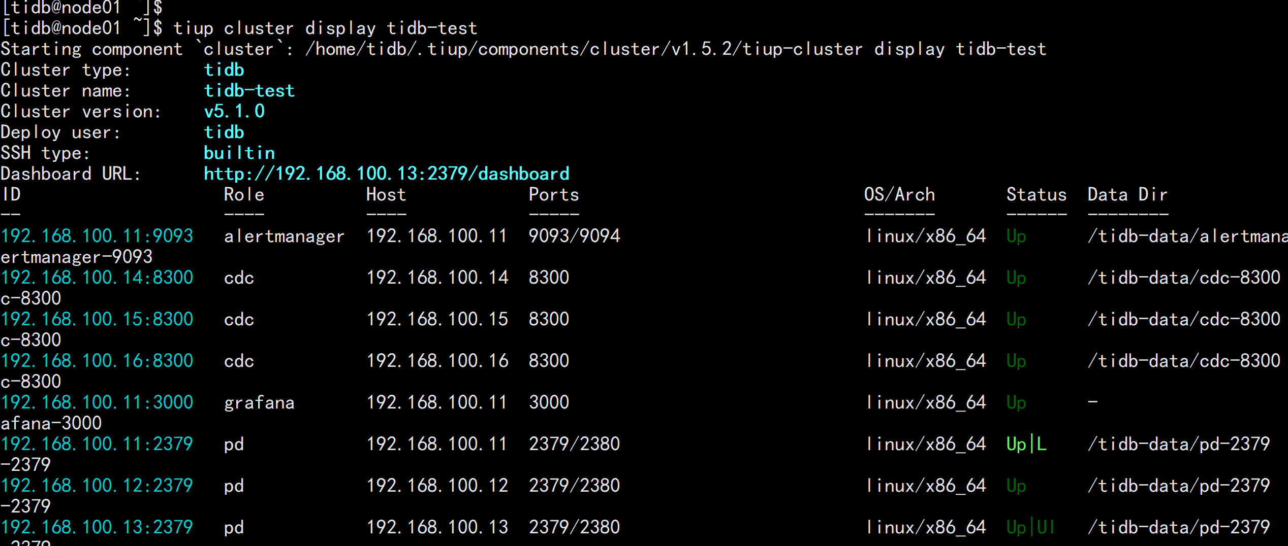 tiup实操部署tidb5.1.0 最新版本