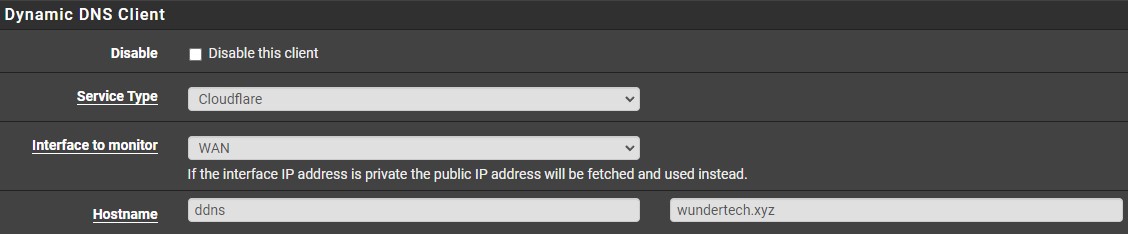 pfSense设置Cloudflare动态DNS