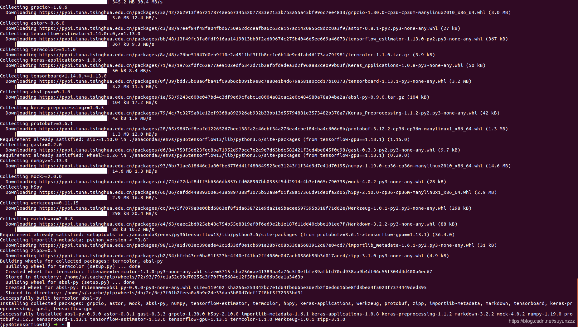 Ubuntu16安装TensorFlow-gpu+PyTorch