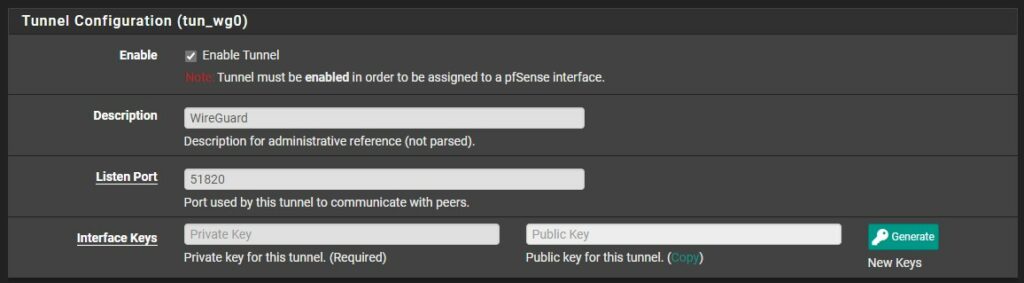 pfSense配置WireGuard VPN