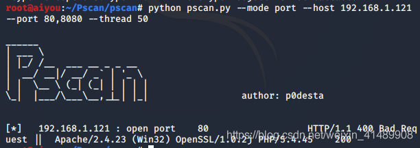 端口扫描 -- Pscan