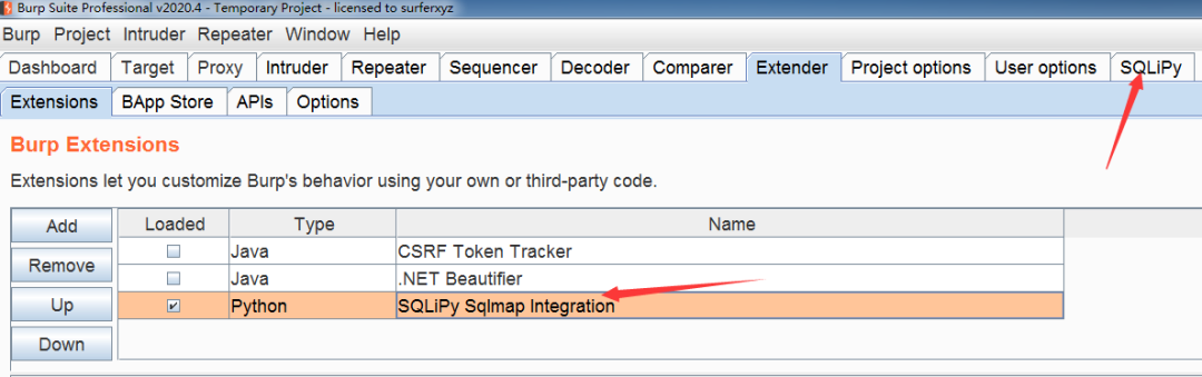 Burpsuite系列 --  SQLiPy插件使用