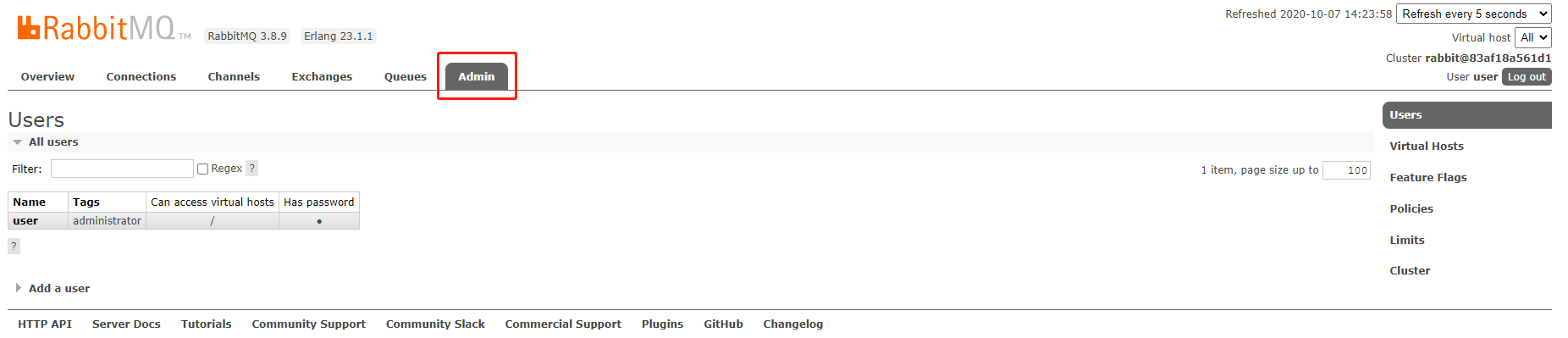 RabbitMQ-管理界面介绍