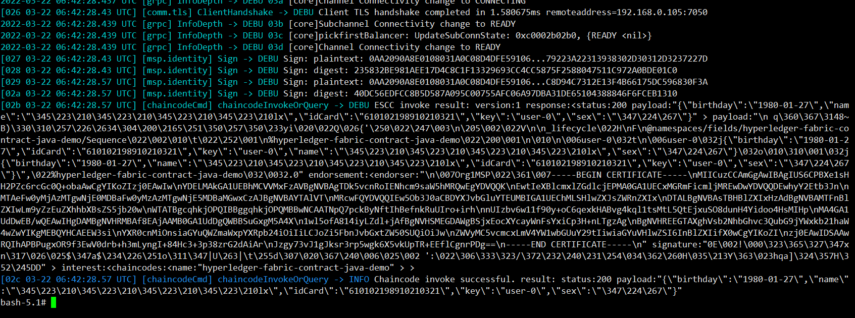 HyperLedger Fabric Java 合约参数传 JSON 字符串