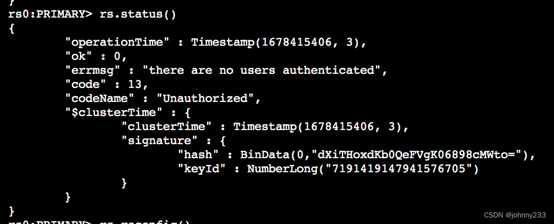 MongoDB副本集Command failed with error 10107 (NotMaster):on server