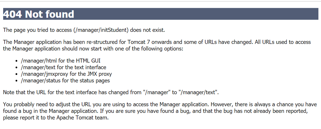 SSM报错The page you tried to access (/manager/initStudent) does not exist.