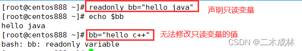 Linux命令之设置只读变量和函数readonly