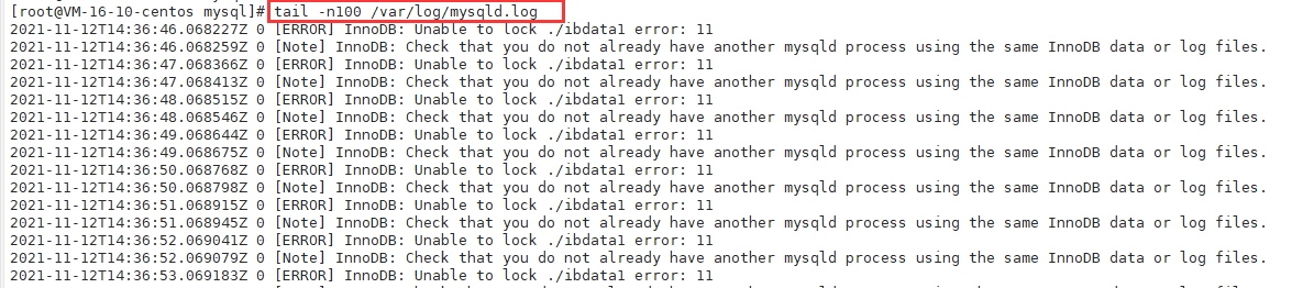 在Linux上重启MySQL服务报错“Job for mysqld.service failed because the control process exited with error code“