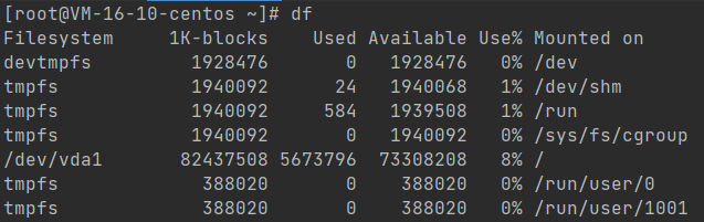 Linux命令之显示磁盘空间使用情况df