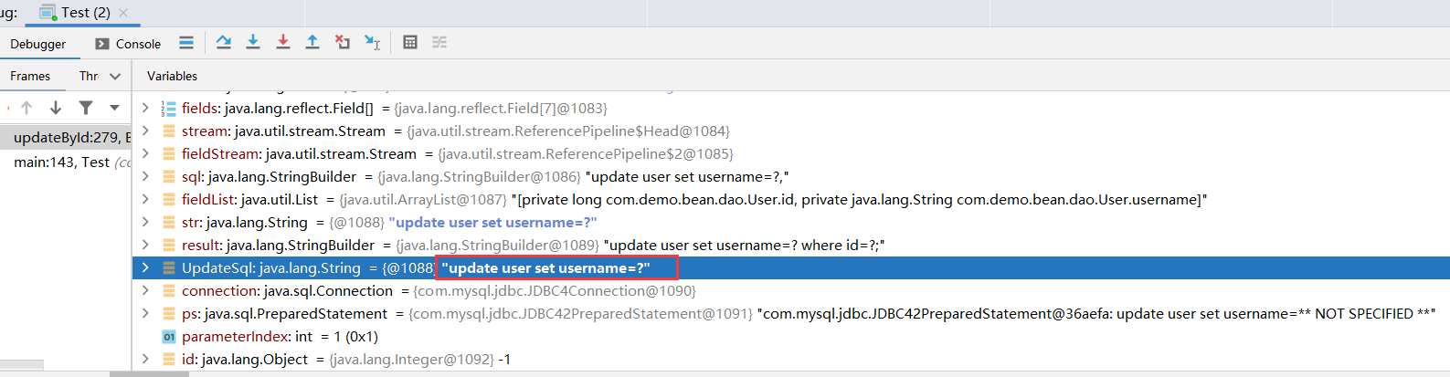 使用JDBC报错“Parameter index out of range (2 ＞ number of parameters, which is 1).“