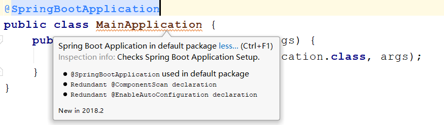 SpringBoot报错提示“Spring Boot Application in default package“