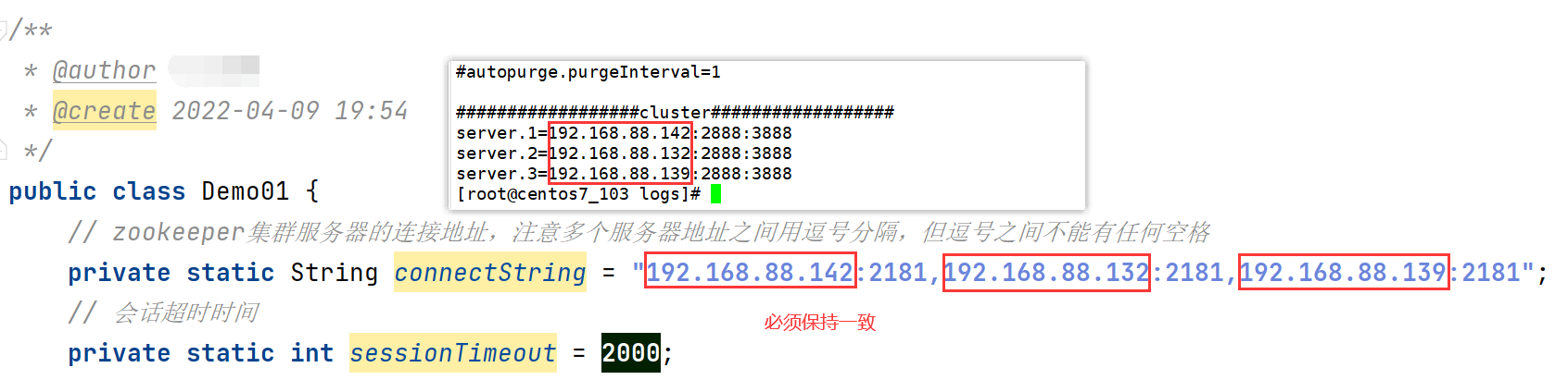 使用客户端API连接zookeeper报错“ConnectionLossException: KeeperErrorCode = ConnectionLoss for /“