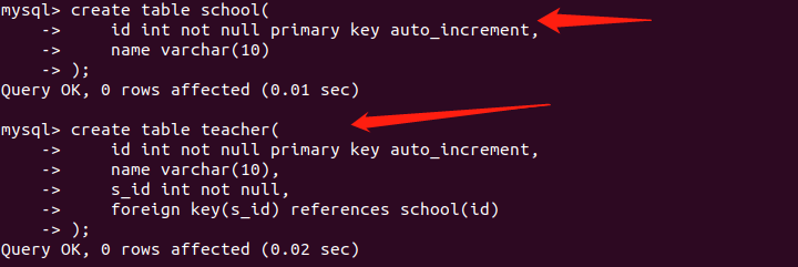 MySQL数据库中外键SQL语句的编写